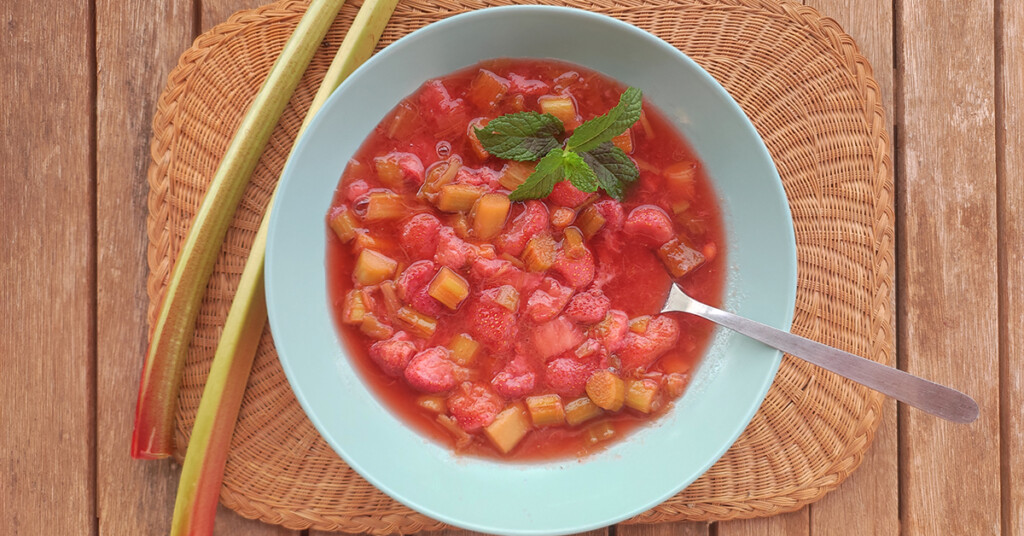 Receta de compota de fresas y ruibarbo